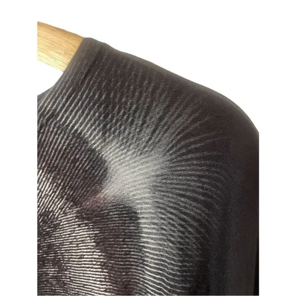 All Saints Feather Dreams Tee Women M Black Lightweight Stretchy Soft Oversized - Picture 3 of 5